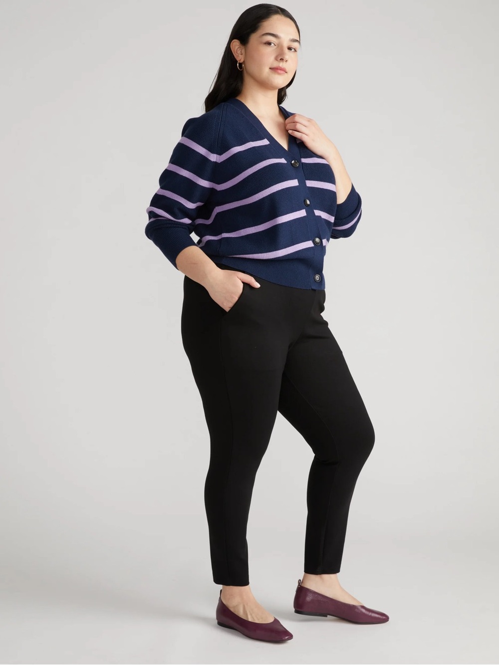 Universal Standard Minimalist Moro Pocket Signature Ponte Pants Black M 18 - 20